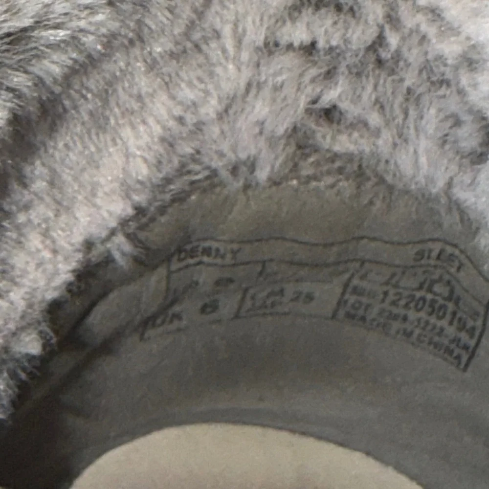 Hey Dude Denny Tweed Sleet Gray Women's Size 8 Fur Ankle Booties Boots Slip On - Picture 9 of 9